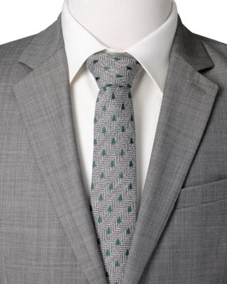 Holiday Tree Herringbone Silk Tie