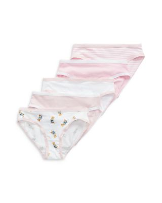 Ralph Lauren - Girls' Cotton Stretch Jersey Bikini Briefs, Pack of 5 - Big Kid