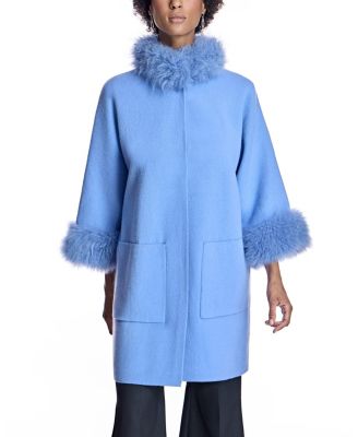 Cashmere Kimono with Cashmere Goat Trim