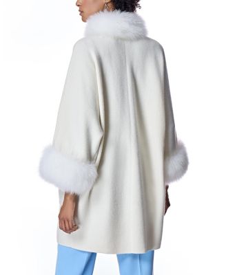 Cashmere Kimono with Cashmere Goat Trim