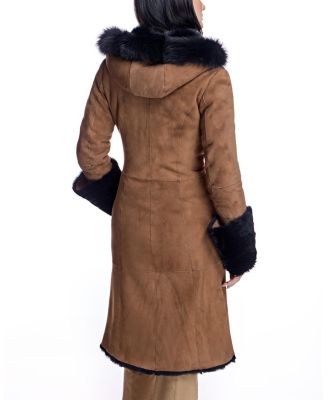 Hooded Shearling Coat