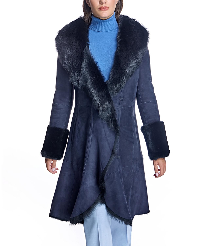 Maximilian Hooded Shearling Coat