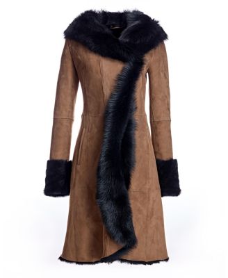 Hooded Shearling Coat