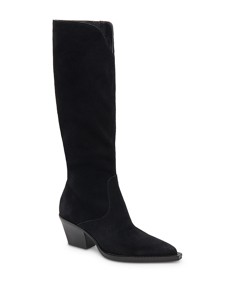 Dolce Vita Raj Pointed Toe Knee High Boot In Onyx Suede