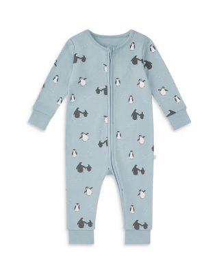 Unisex Penguin Print Two Way Zip Romper - Baby