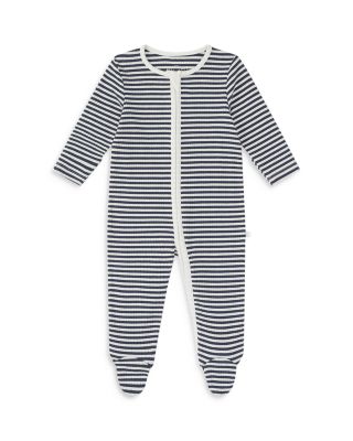 MORI - Unisex Ribbed Stripe Two Way Zip Sleepsuit - Baby