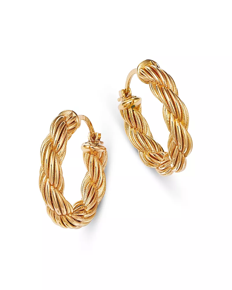 Bloomingdale's Fine Collection Rope Link Hoop Earrings in 14K Yellow Gold