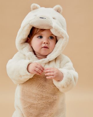 Unisex Faux Fur Polar Bear Coverall - Baby