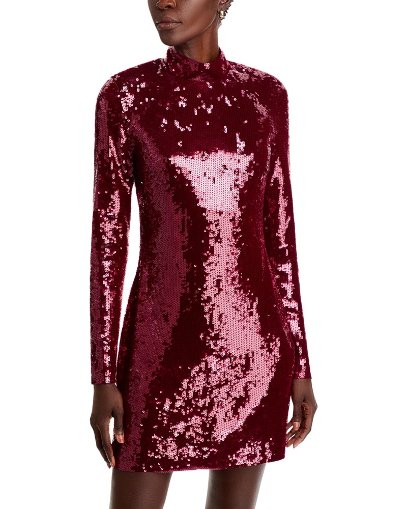 Veronica Beard Sylee Sequined Dress in Wine