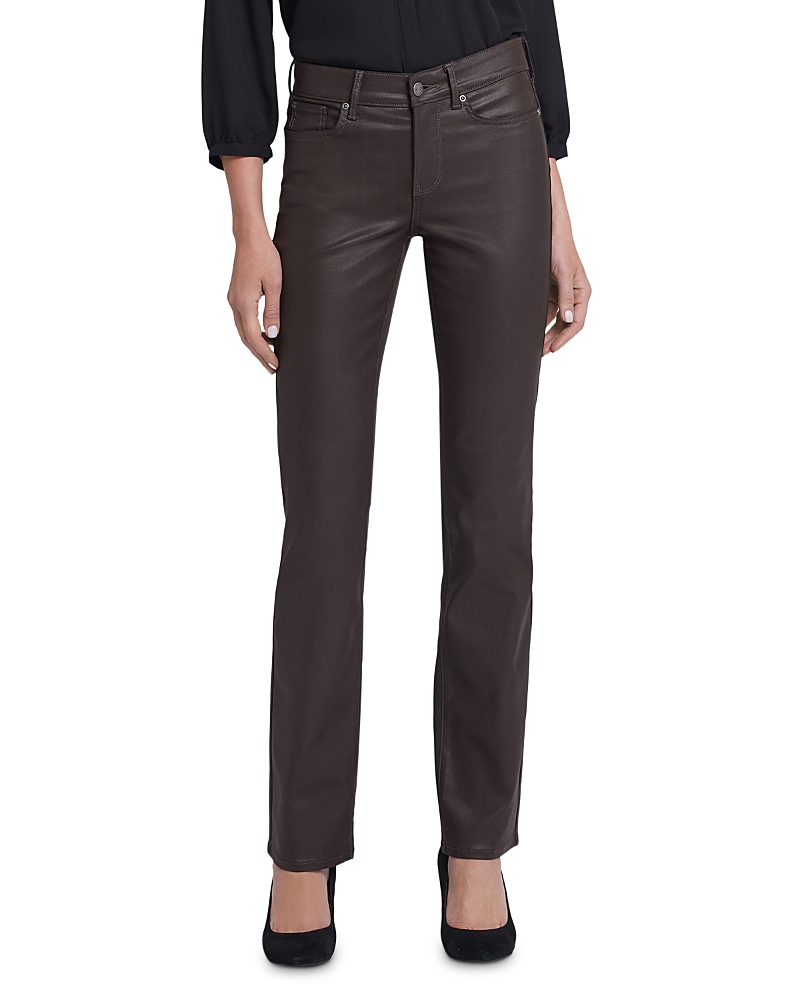 Nydj Marilyn Coated High Rise Straight Jeans
