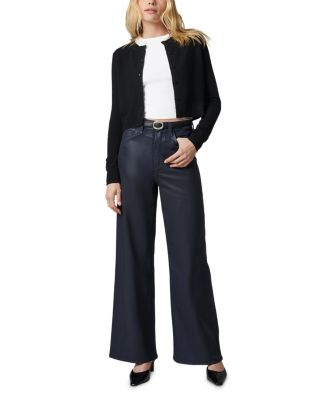 The Mia High Rise Wide Leg Coated Jeans in Navy