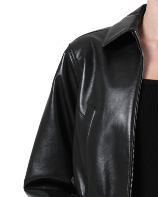 x Shoreditch Ski Club Essie Leather Cropped Jacket