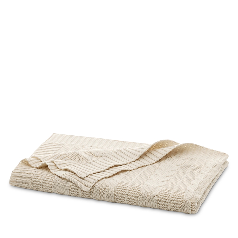 Boll & Branch Chunky Cable Knit Throw Blanket In Natural