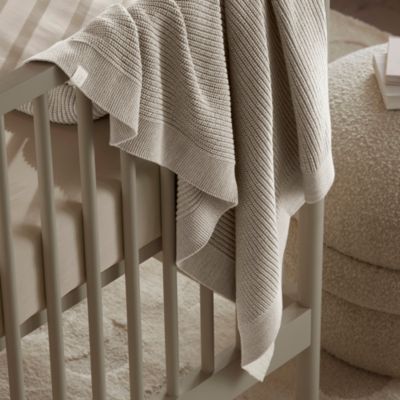 Ribbed Knit Cotton Baby Blanket