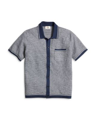 Wyatt Cotton, Nylon & Merino Wool Tipped Sweater Knit Regular Fit Button Down Shirt