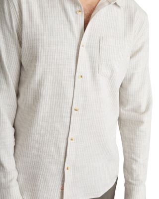 Cotton Stretch Stripe Regular Fit Button Down Selvage Shirt