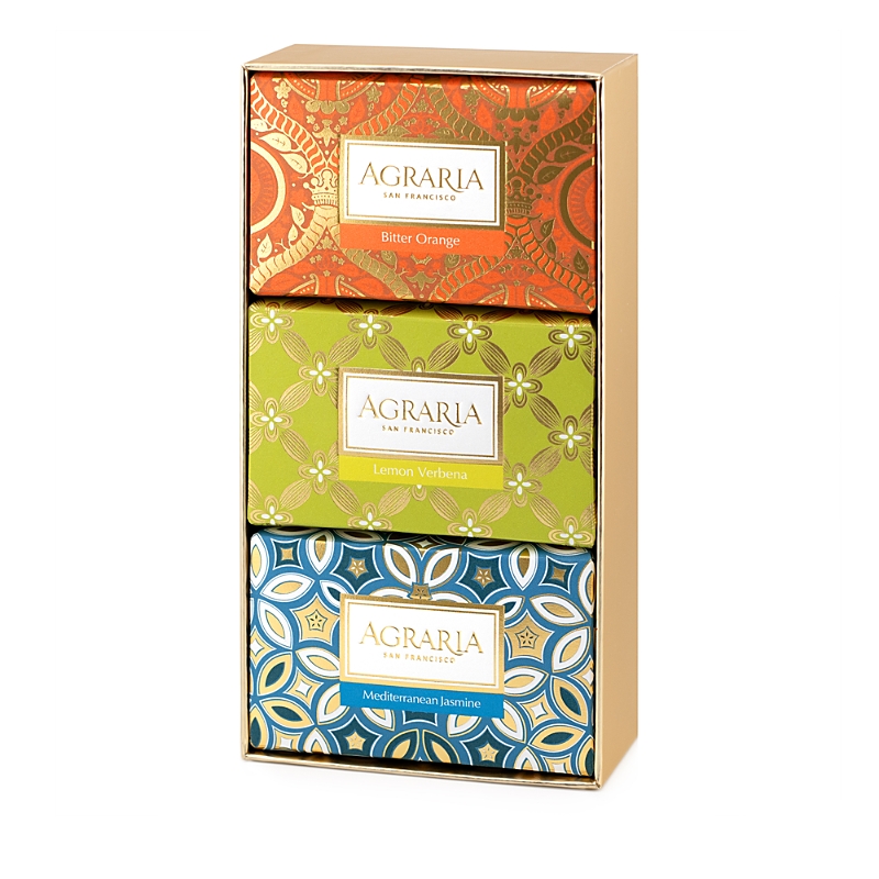 Agraria Bitter Orange, Lemon Verbena, Mediterranean Jasmine Luxury Bath Bar Collection