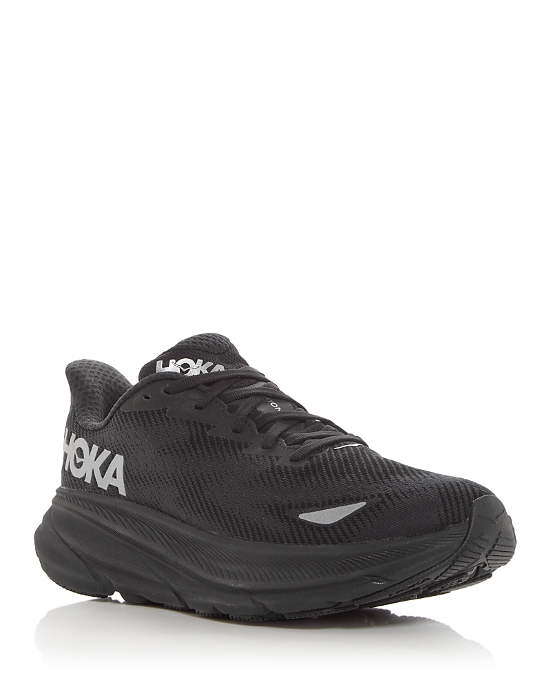 Hoka Clifton 9 Rubber-trimmed Recycled-gore-tex Invisible Fit Sneakers In Black