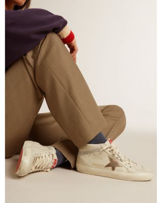 Women's Mid Star Almond Toe Star Patch & Crystal Fabric Sneakers