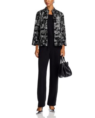 Melange Knit Zip Front Jacket