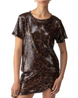 Sanctuary - Sequin Animal Print Perfect Tee
