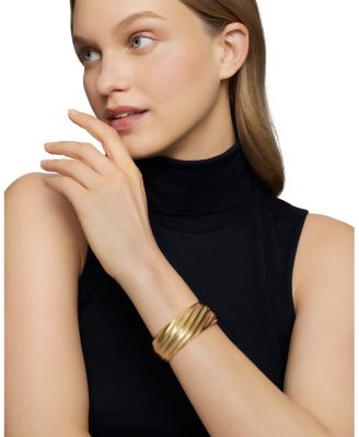 Cable Edge&reg; Cuff Bracelet in 18K Yellow Gold, 24mm