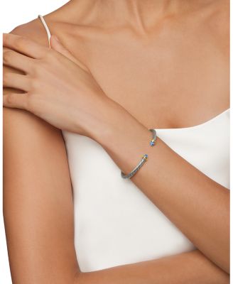 Classic Cable Bracelet in Sterling Silver with 18K Yellow Gold, 4mm