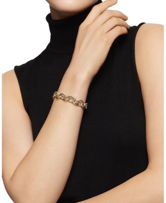 Oval Large Link Bracelet with Gold, 7.5"