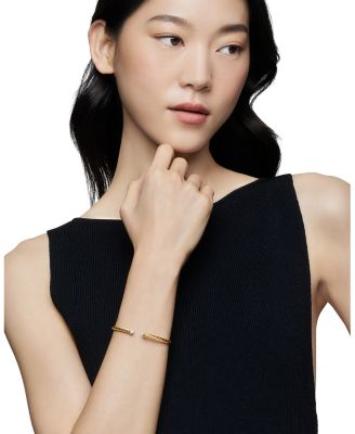 Cable Flex Bracelet in 18K Yellow Gold with Diamonds, 4mm