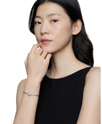 Infinity Bracelet in Sterling Silver with Diamonds, 3mm