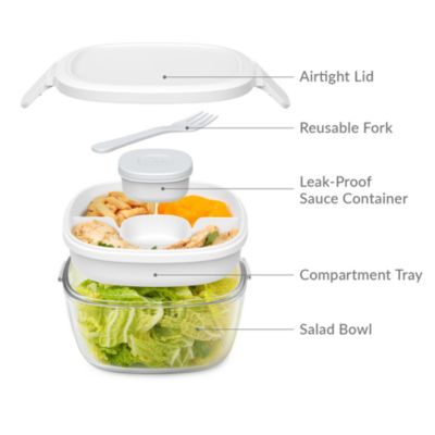 Glass Leak Proof Salad Container