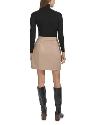 Faux Suede Cargo Mini Skirt
