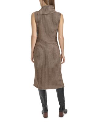 Sleeveless Rib Knit Sweater Dress