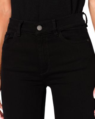 Mara Straight Mid Rise Instasculpt™ Ankle Jeans in Black Peached Raw