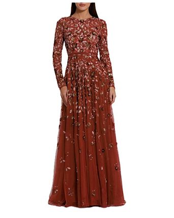 casual long sleeve maxi dress Floral Print Long Sleeve Maxi Dress