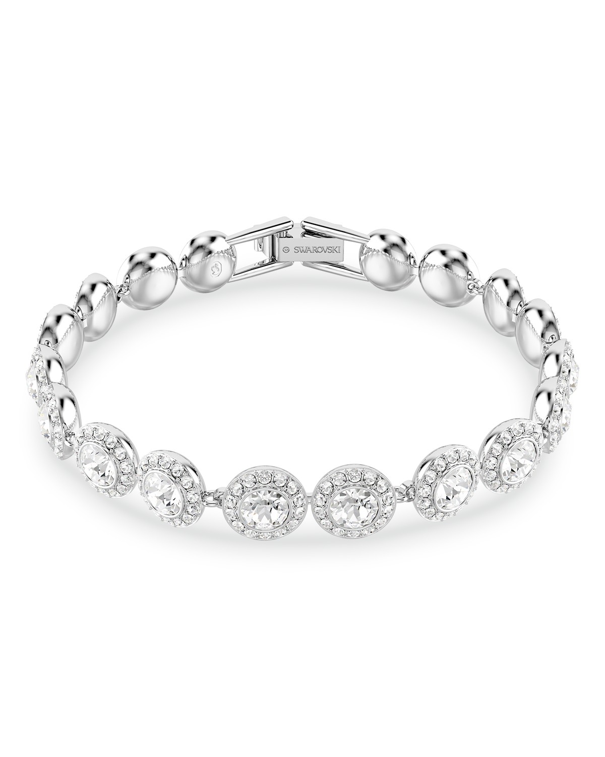 Una Crystal Halo Flex Bracelet in Rhodium Plated