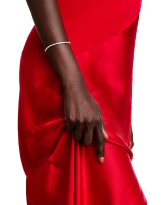 Diamond Round & Baguette Tennis Bracelet in 14K White Gold, 1.4 tcw  