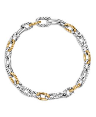 DY Madison&reg; Chain Bracelet in Sterling Silver with 18K Yellow Gold, 5.5mm