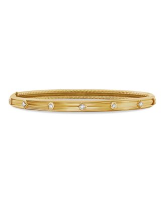 David Yurman - 18K Yellow Gold Modern Renaissance Bangle Bracelet with Diamonds