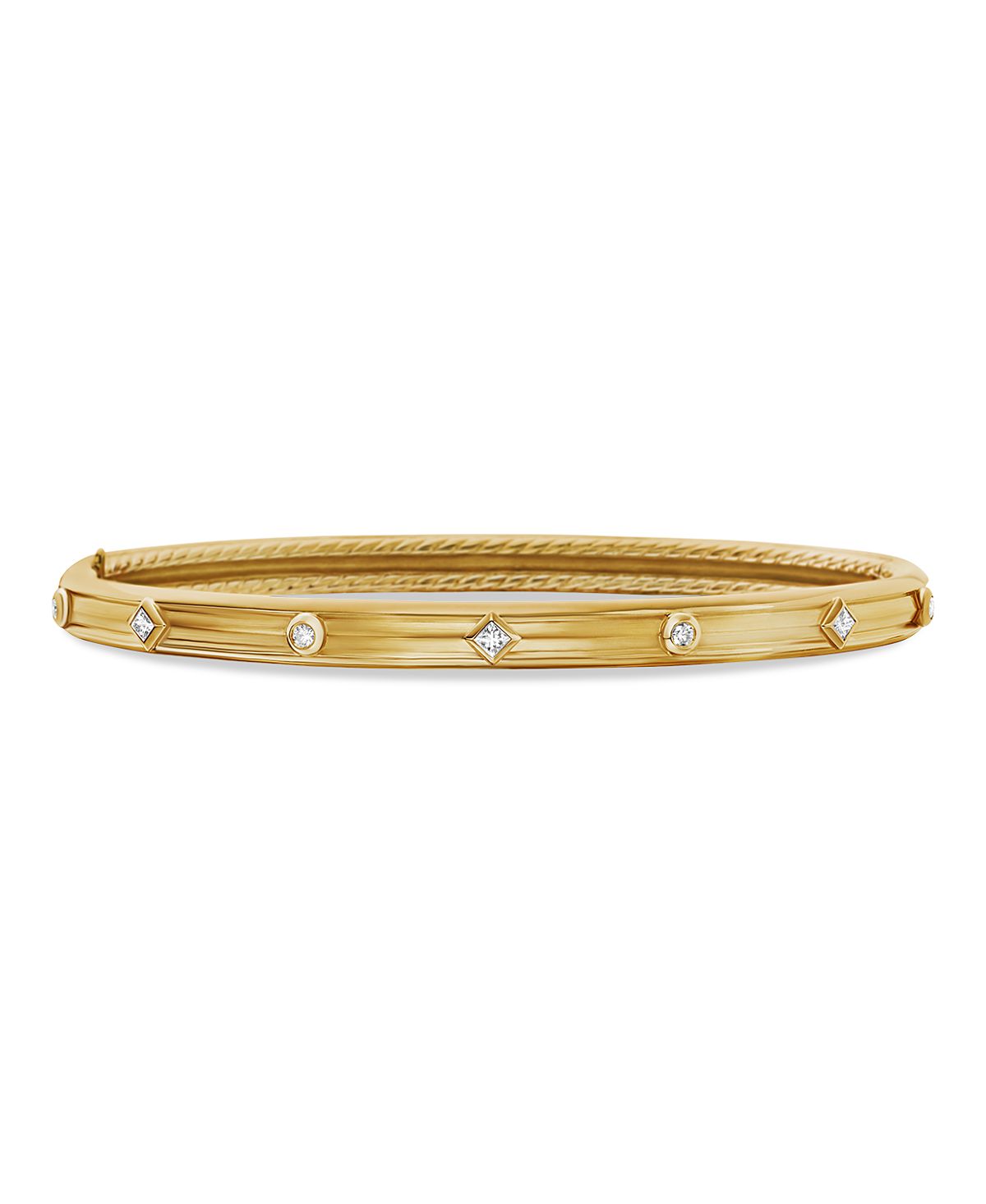 David Yurman 18K Yellow Gold Modern Renaissance Bangle Bracelet with Diamonds