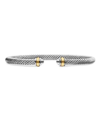 David Yurman - Classic Cable Bracelet in Sterling Silver with 18K Yellow Gold, 4mm