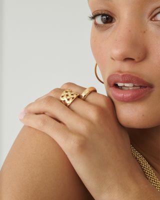 14K Yellow Gold Basket Weave Ring