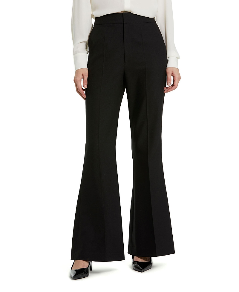 Mac Duggal Classic Crepe Flared Trouser Pant In Black