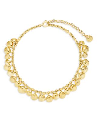 CADAR - 18K Yellow Gold Shell Charm Choker, 13"
