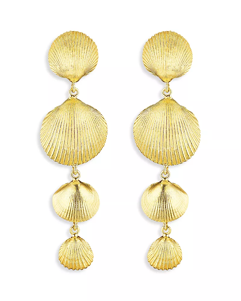 Cadar 18K Yellow Gold Shell Drop Earrings