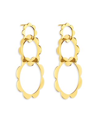 18K Yellow Gold Bloom Trio Unity Flower Drop Earrings