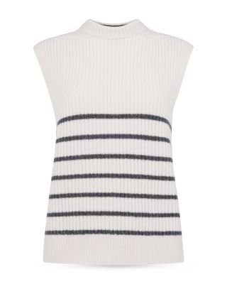 Striped Textured Sweater Tank Top