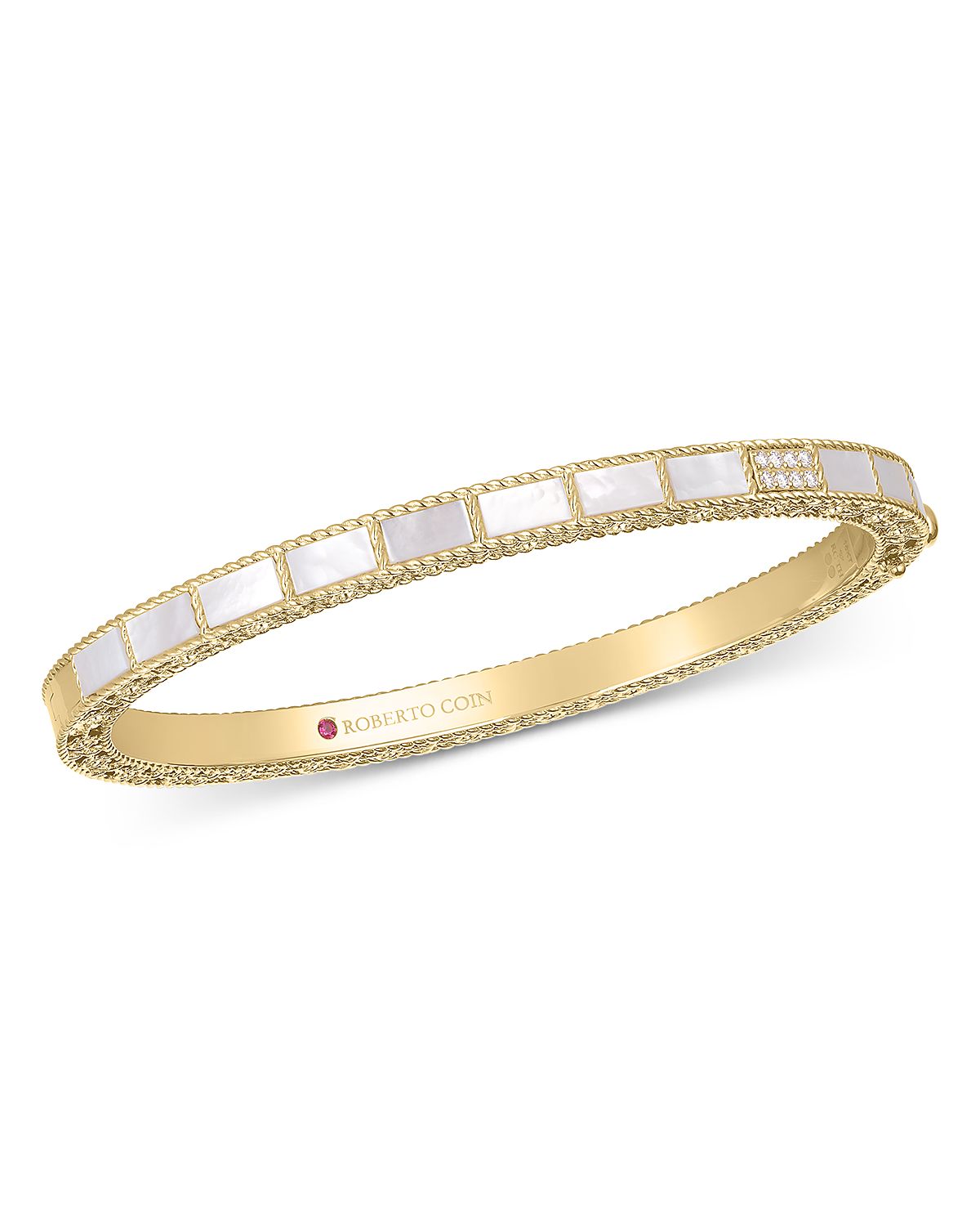Roberto Coin 18K Yellow Gold Mosaic Diamond Bangle Bracelet, 0.4 tcw