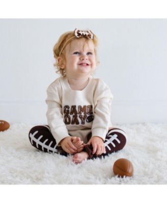 Unisex Game Day Patch Long Sleeve Romper - Baby