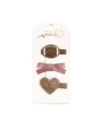 Sweet Wink - Girls' Football Love Clip Set - Little and Big Kid